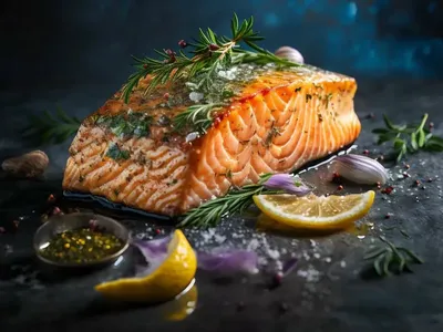 Salmão grelhado na manteiga